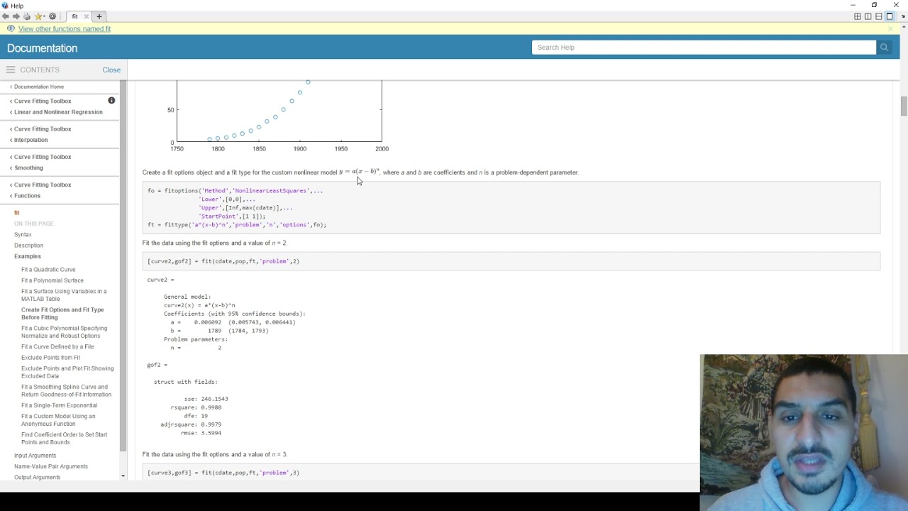 Introduction to Matlab in English | 14b - Data fitting using 