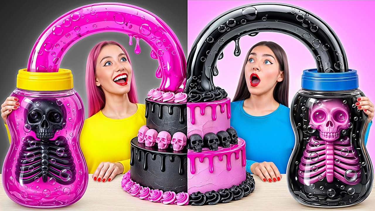 Черное vs Розовое Украшение Торта Челлендж | Забавные Лайфхаки с Едой от Multi DO Joy