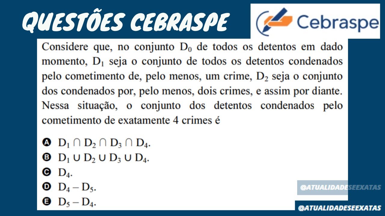QUESTÕES CEBRASPE - CONJUNTOS