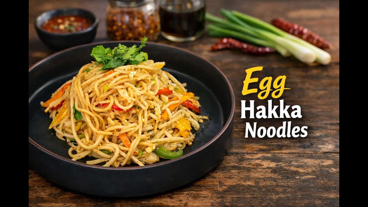 Street Style Egg Hakka Noodles Recipe | Indo-Chinese Egg Noodles at Home #hakkanoodles #chinese