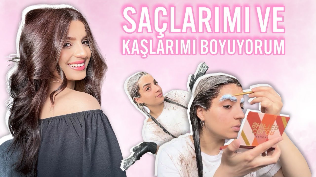 Saçlarımı ve kaşlarımı boyuyorum! (kızıl kahve)