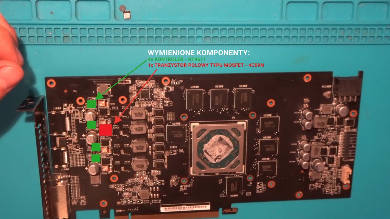 Naprawa karty graficznej od widza ASUS RX 470 Mining 4GB