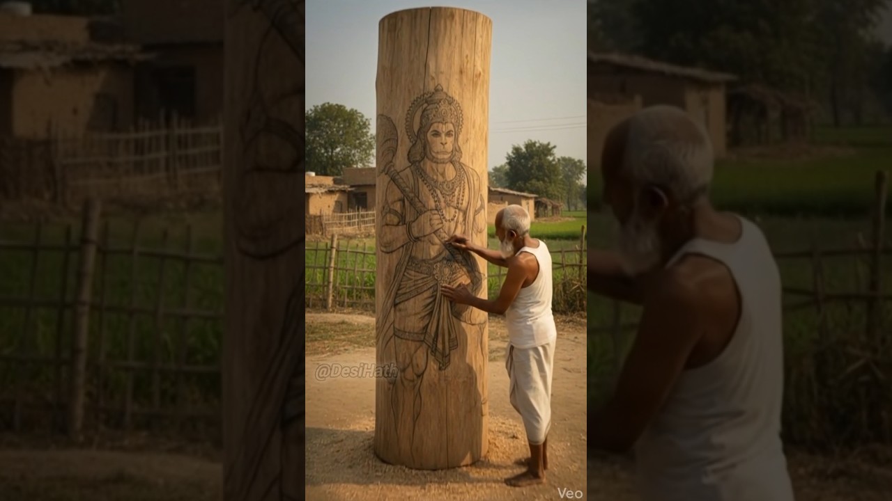 Хануман Джи | हनोमान जी Обслуживание деревянных статуй в полный рост 💥 