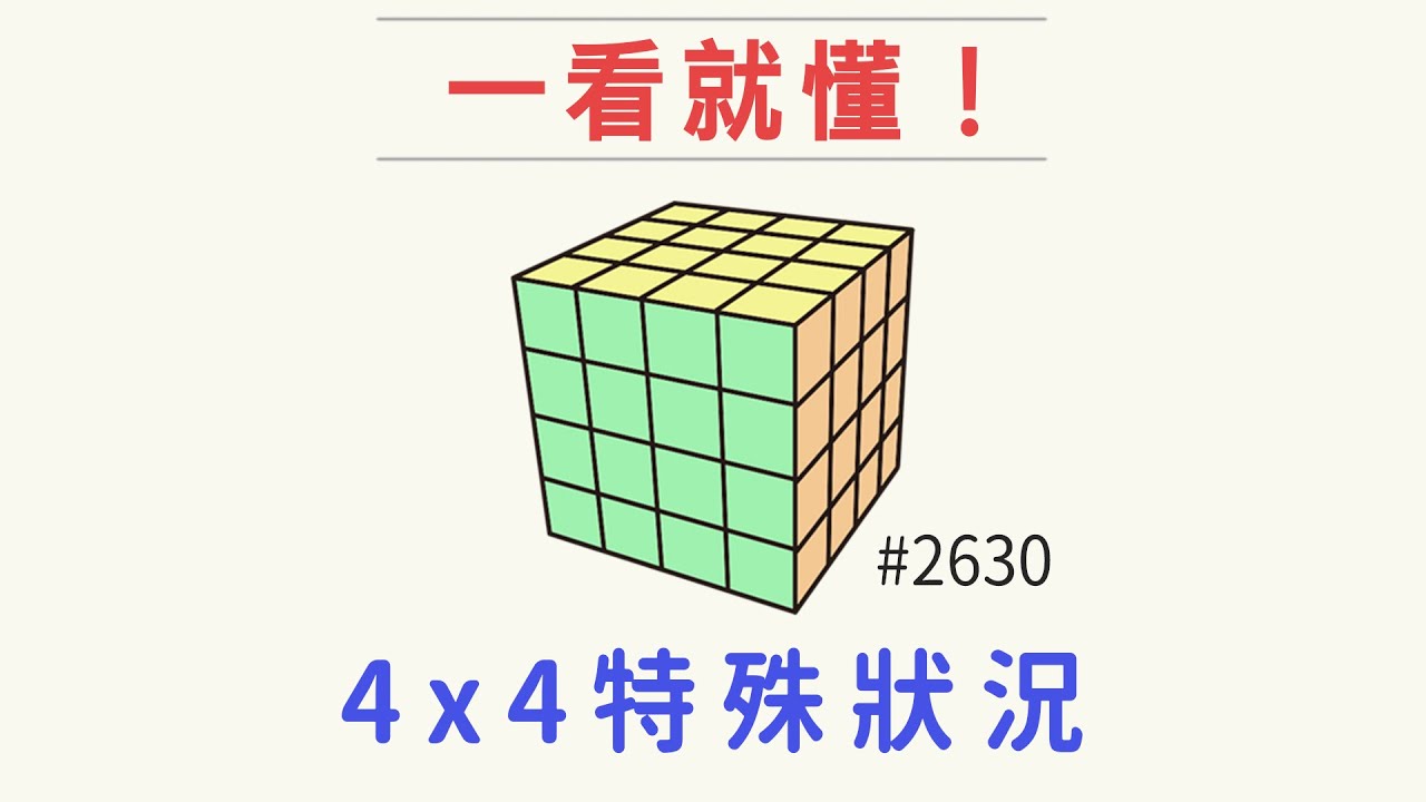 【特殊狀況】 4x4魔術方塊復原#4：單邊反轉+對邊互換 | 最簡單的四階魔方解法教學