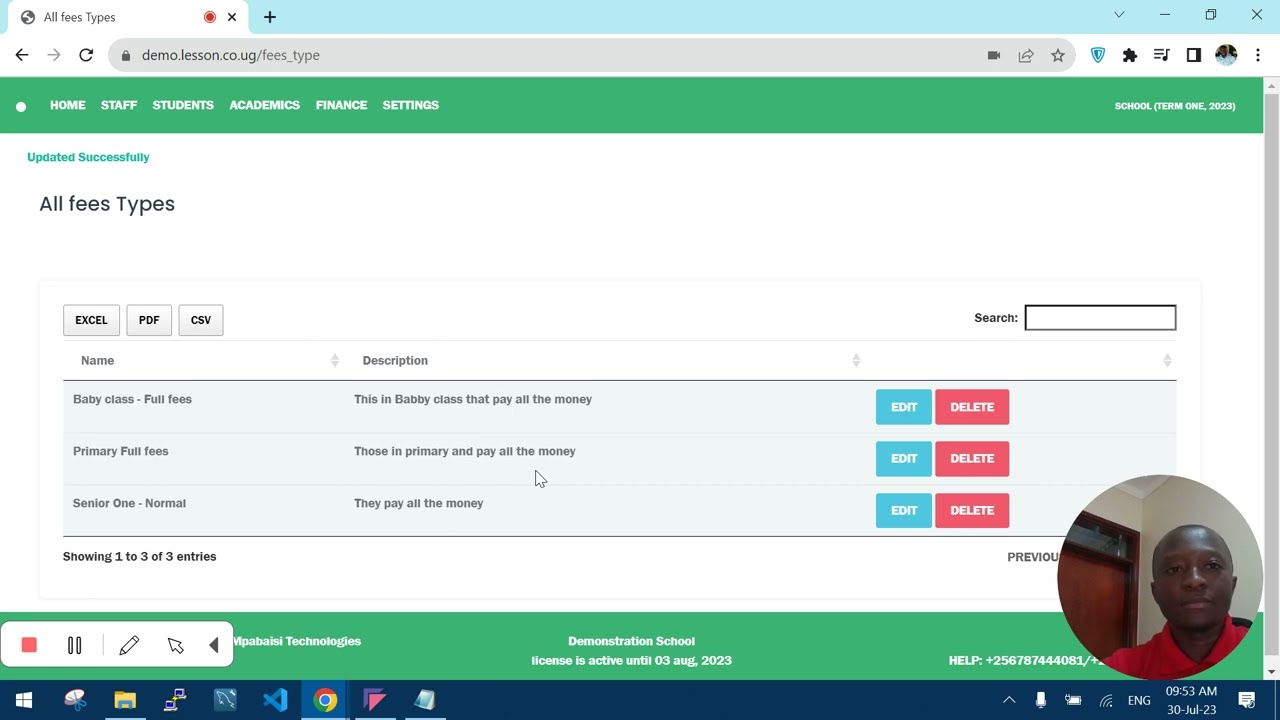 Creating fees types