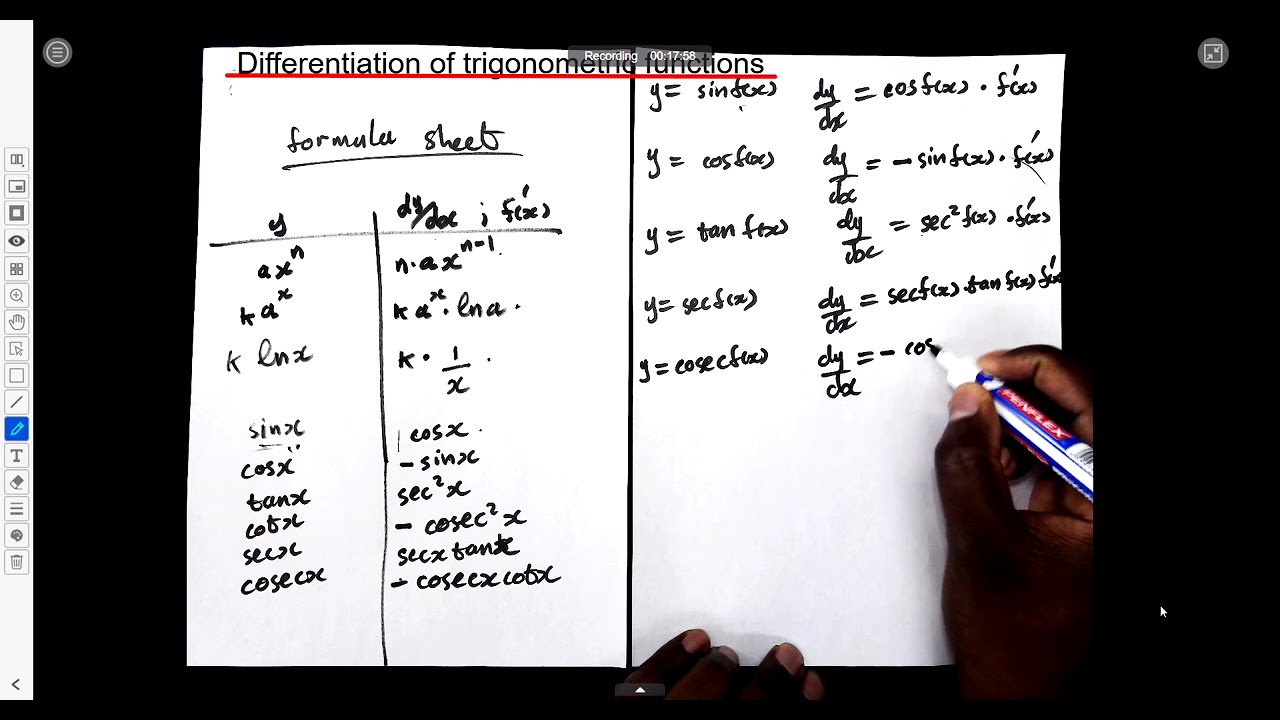 Lesson 4.5. Formulae & Differentiation of Trig, Logs and Exponential Functions | N4 Mathematics