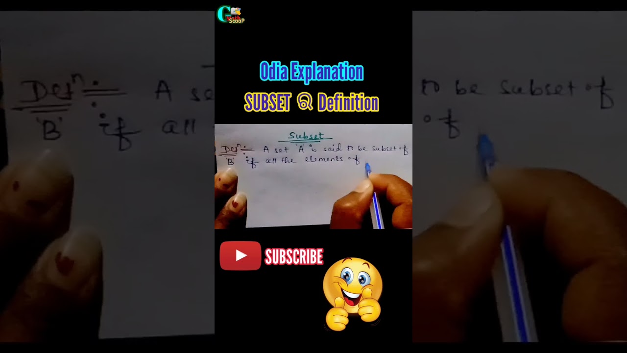 Definition of SUBSET 👍with example Odia Explanation #shorts #odia #shorttrick #basic #basicmaths