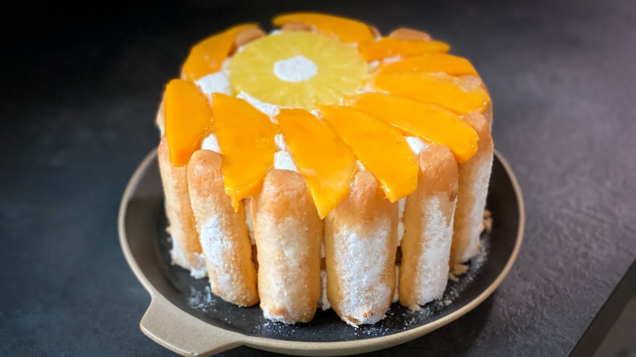 RECETTE CHARLOTTE MANGUE ANANAS FACILE 6 INGREDIENTS