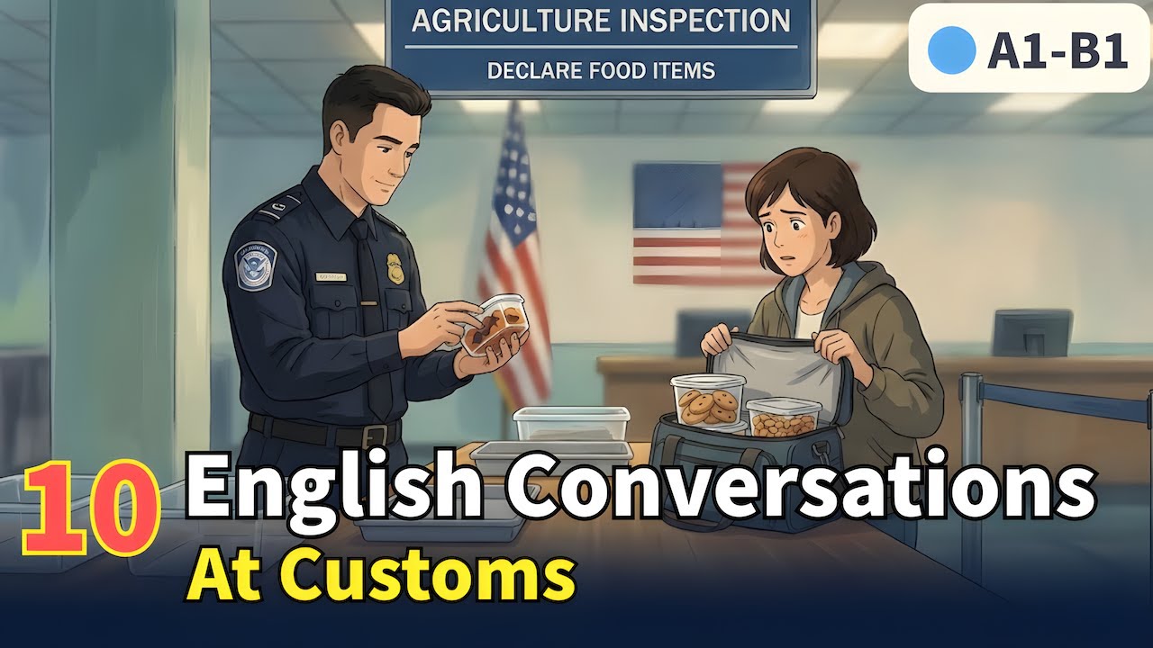 10 Simple English Conversations at Customs | Real-Life English (A1–B1)