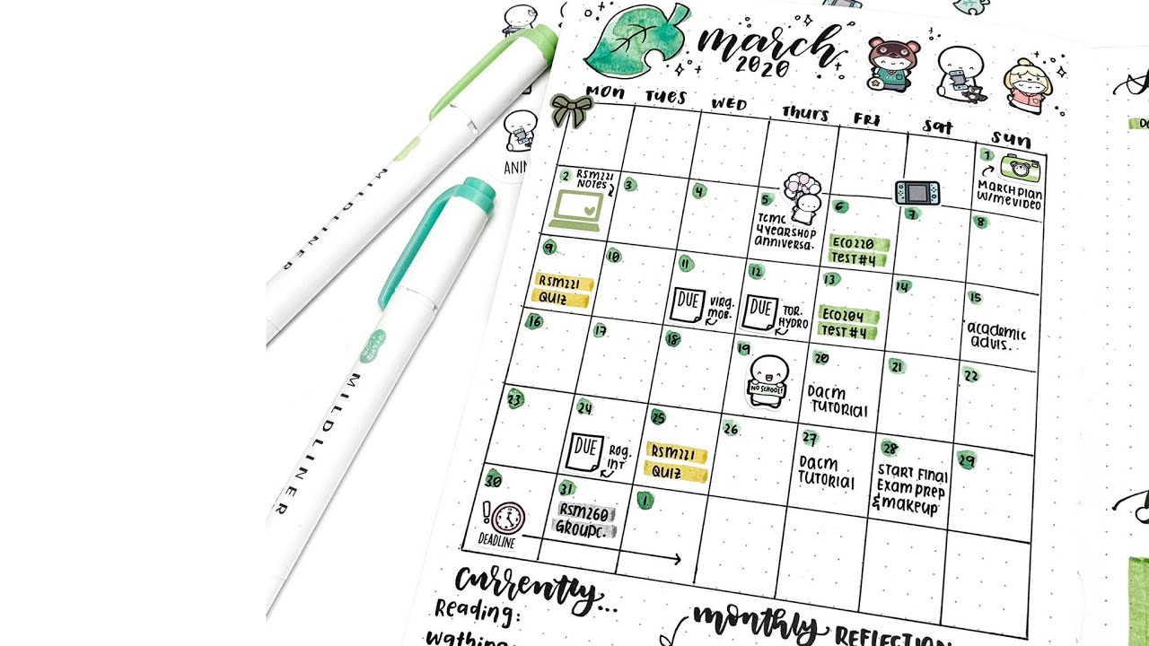 Plan With Me : March Bullet Journal Setup (Animal Crossing Theme!)