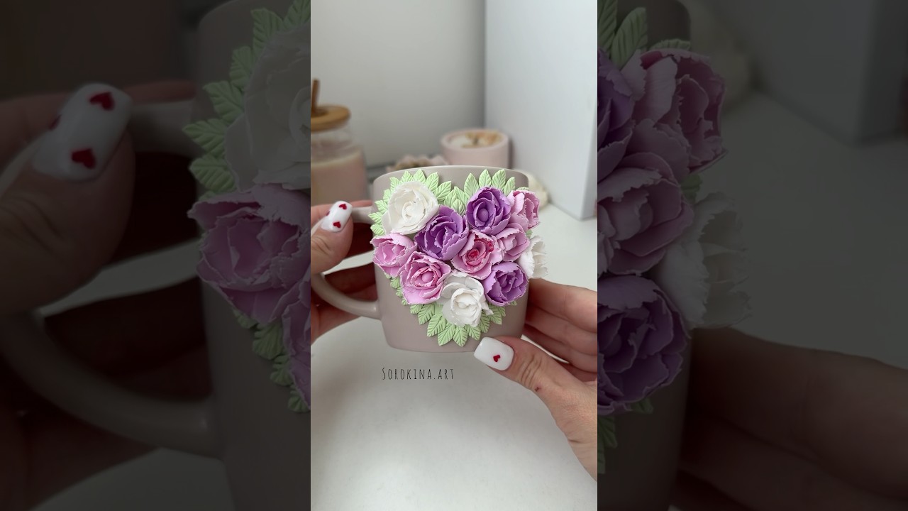 The Cutest Floral Mug Ever? 🌷 Watch This! #diy #theothersideofmakebelieve