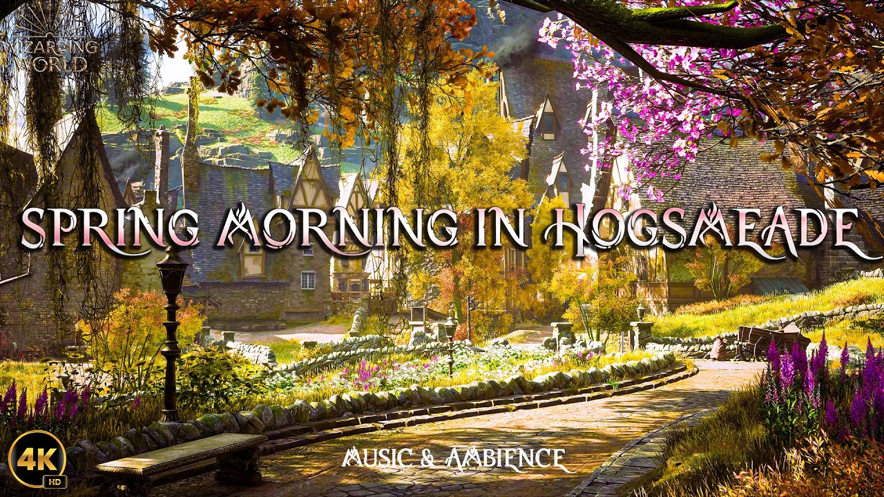 🌸Spring Morning in Hogsmeade | Cozy Hogwarts Ambience & Harry Potter Music