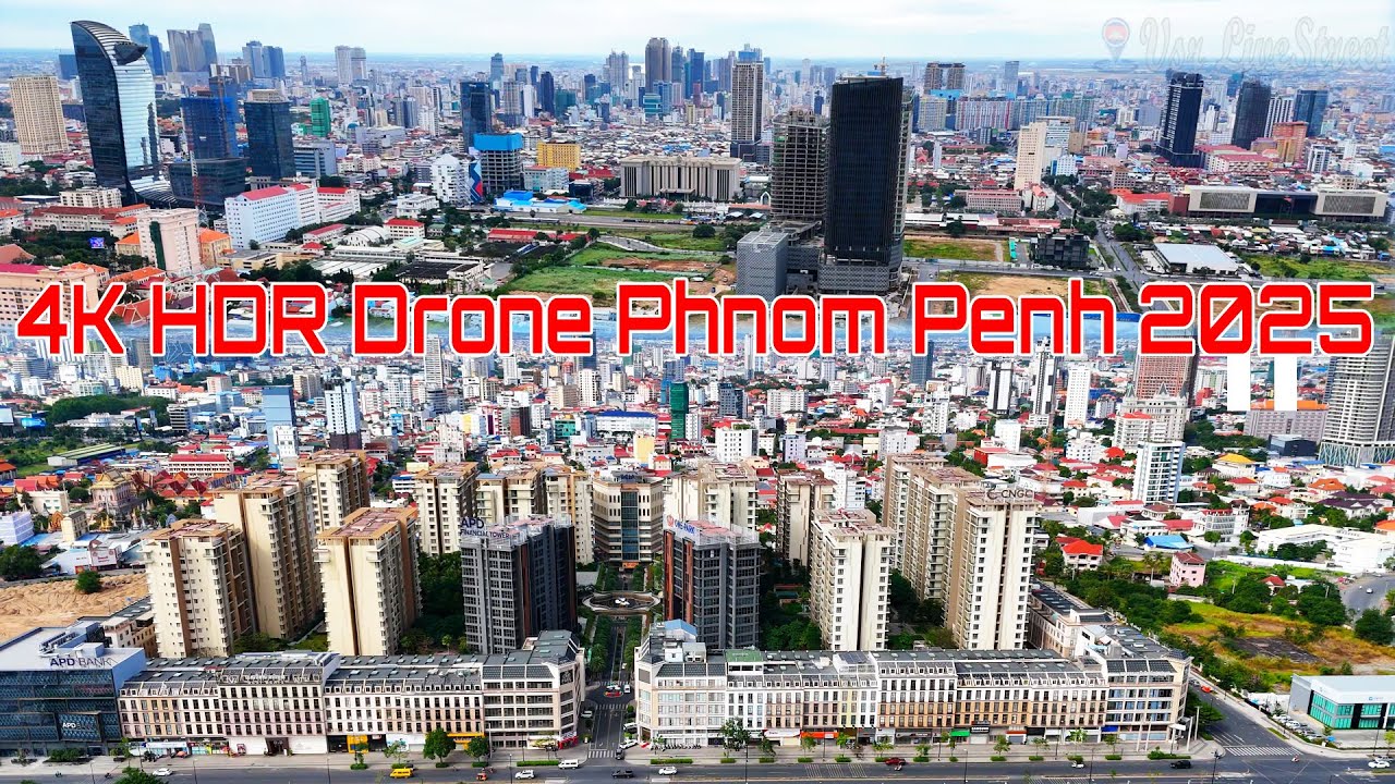 4K HDR Drone Footage Phnom Penh City Center 2025 Cambodia From Above