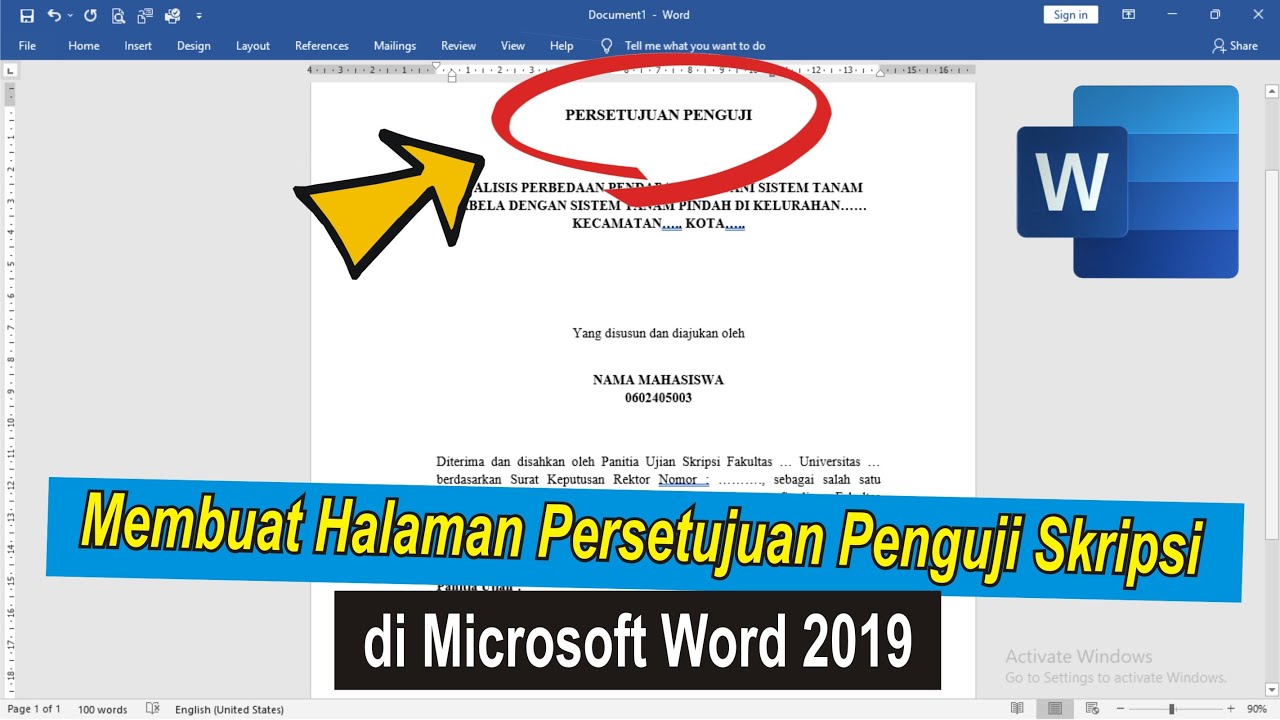 Cara Membuat Halaman Persetujuan Penguji Skripsi di Microsoft Word • #SimpleNewsVideo