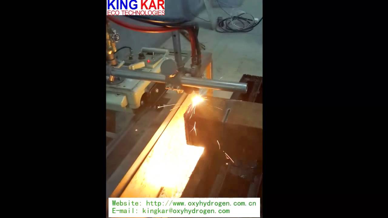 HHO/oxy hydrogen gas generator cutting machine video