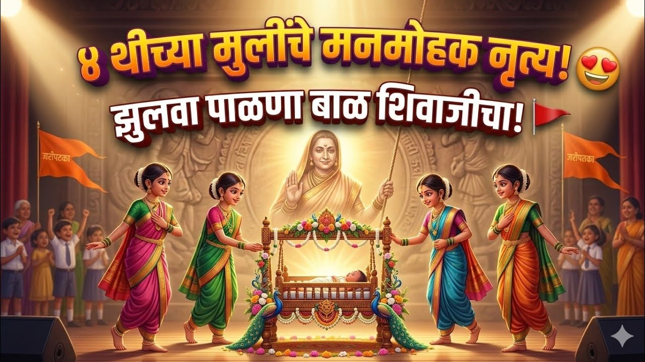 इयत्ता ४ थीच्या मुलींचे मनमोहक 'झुलवा पाळणा बाळ शिवाजीचा' नृत्य | वार्षिक स्नेहसंमेलन २०२६ | 