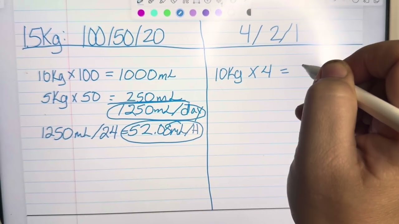 ⁠pediatric fluid maintenance calculations @Mrs.DubsNursing