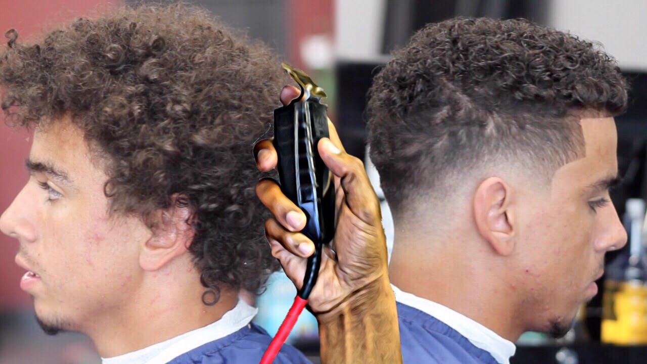 HAIRCUT TUTORIAL: TRANSFORMATION CURLY TOP BLURRY FADE