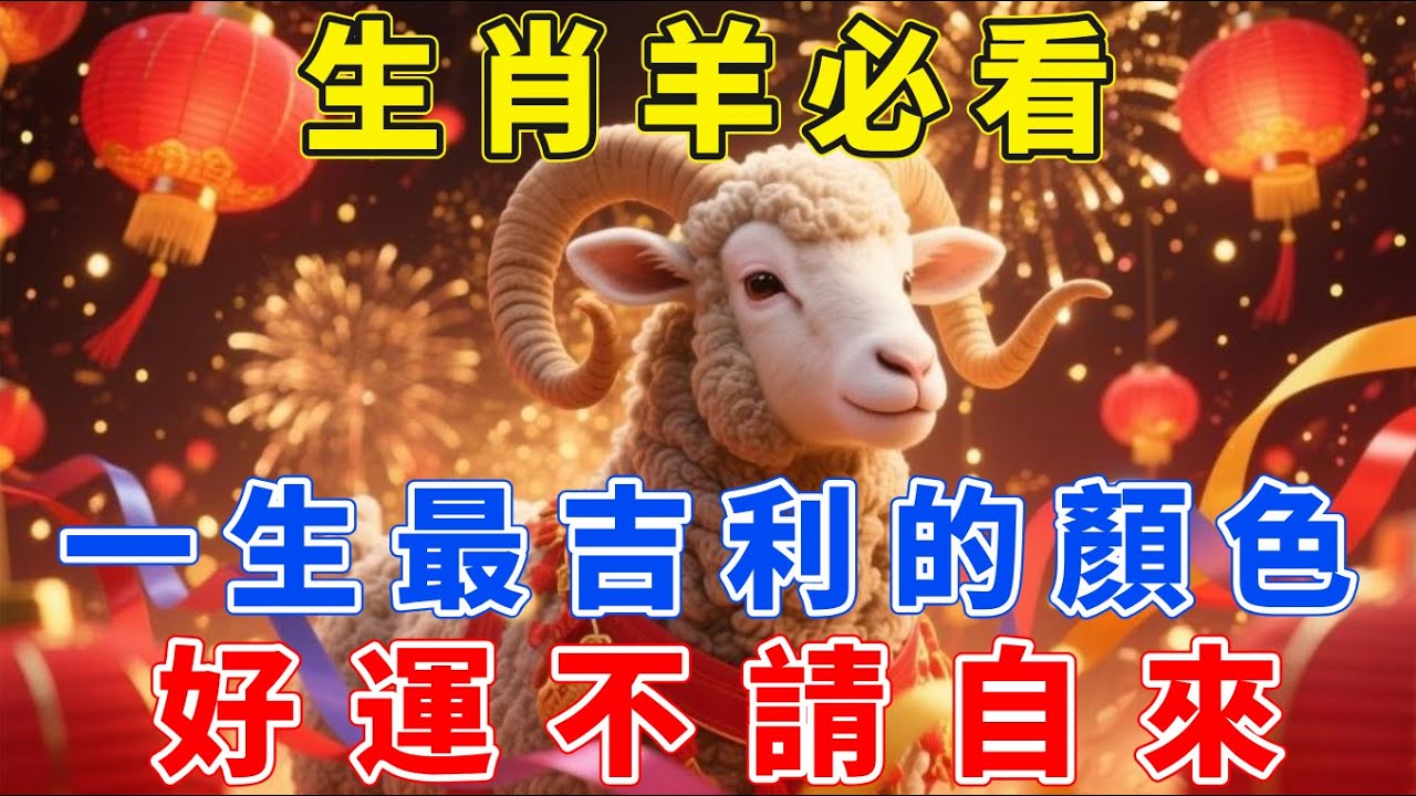 生肖羊必看！一生最吉利的颜色，最忌諱的顏色！属羊人穿對颜色，一生財運大開！大富大貴！【生肖佑福】#生肖 #運勢 #風水 #財運#命理