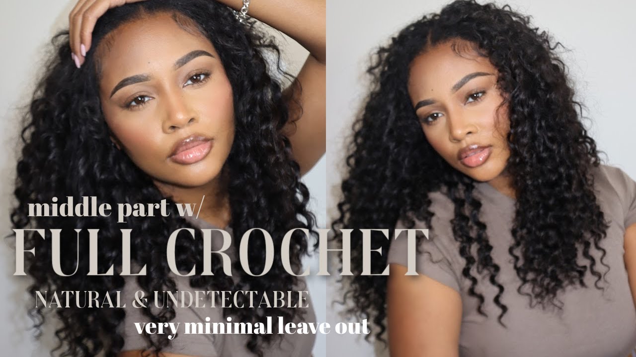 027| HOW TO:DIY *EASY* MIDDLE PART W/NEW HUMAN HAIR CROCHET| SUPER FLUFFY+UNDETECTABLE FT.EAYON HAIR
