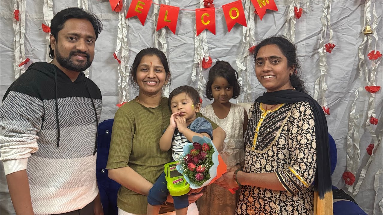 Alludu from germany🇩🇪to India🇮🇳 first time welcome long video🩷🧿#germany #love #celebration #family