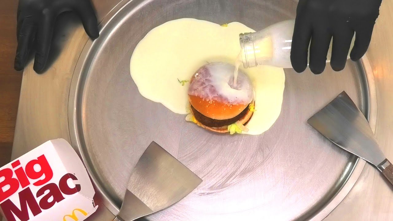 McDonalds Big Mac - Ice Cream Rolls | how to make Ice Cream with a Mc Donalds Big Mac Burger | ASMR