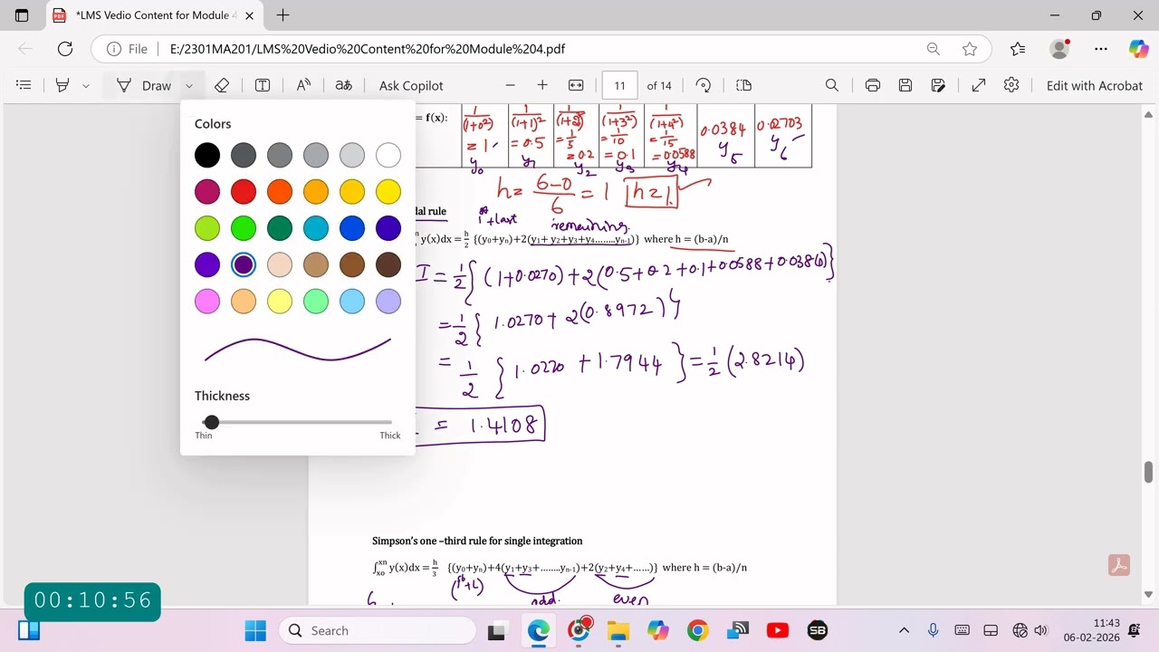 Trapezoidal and simpsons rule   single integration