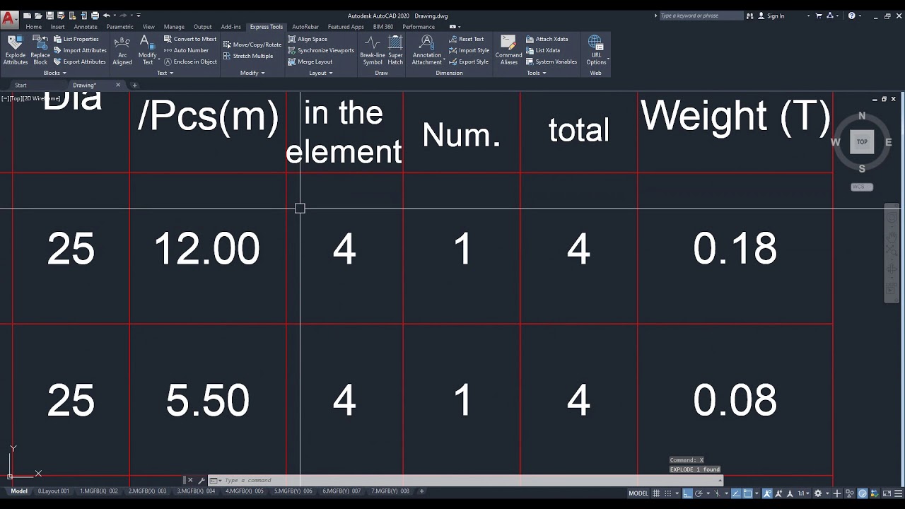 2 Export bar List From Autocad using Convert MText Tool