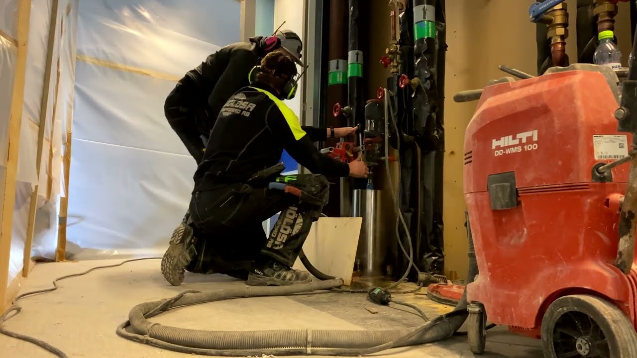 Borra hål i betong.