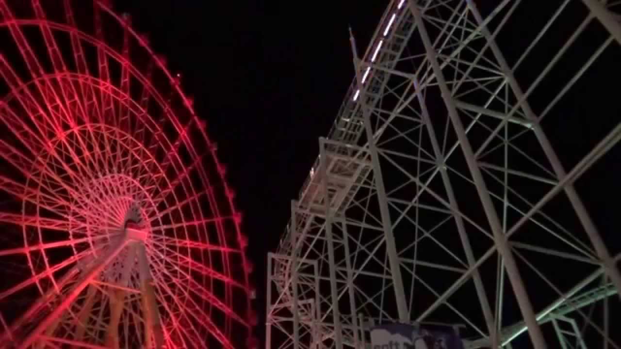グリーンランド遊園地 恐竜コースターGAO 夜間イルミネーション走行