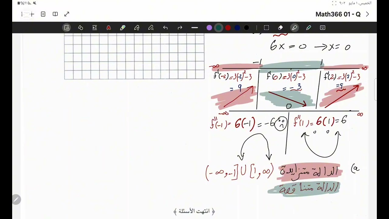 أمتحان ريض 366  الفصل الثاني (2023-2024)
