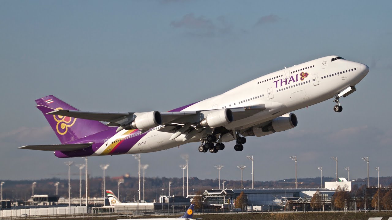 Thai Airways Boeing 747-4D7 Flight TG925 Munich to Bangkok HS-TGZ