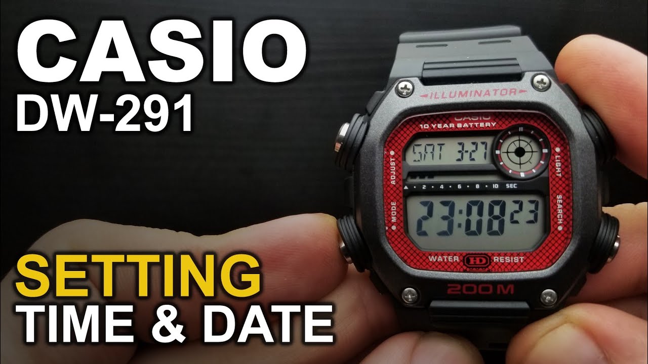 Casio DW-291 - Setting time and date