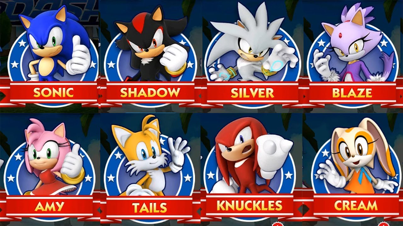Sonic Dash 2018 - SONIC VS SHADOW SILVER BLAZE AMY TAILS KNUCKLES CREAM