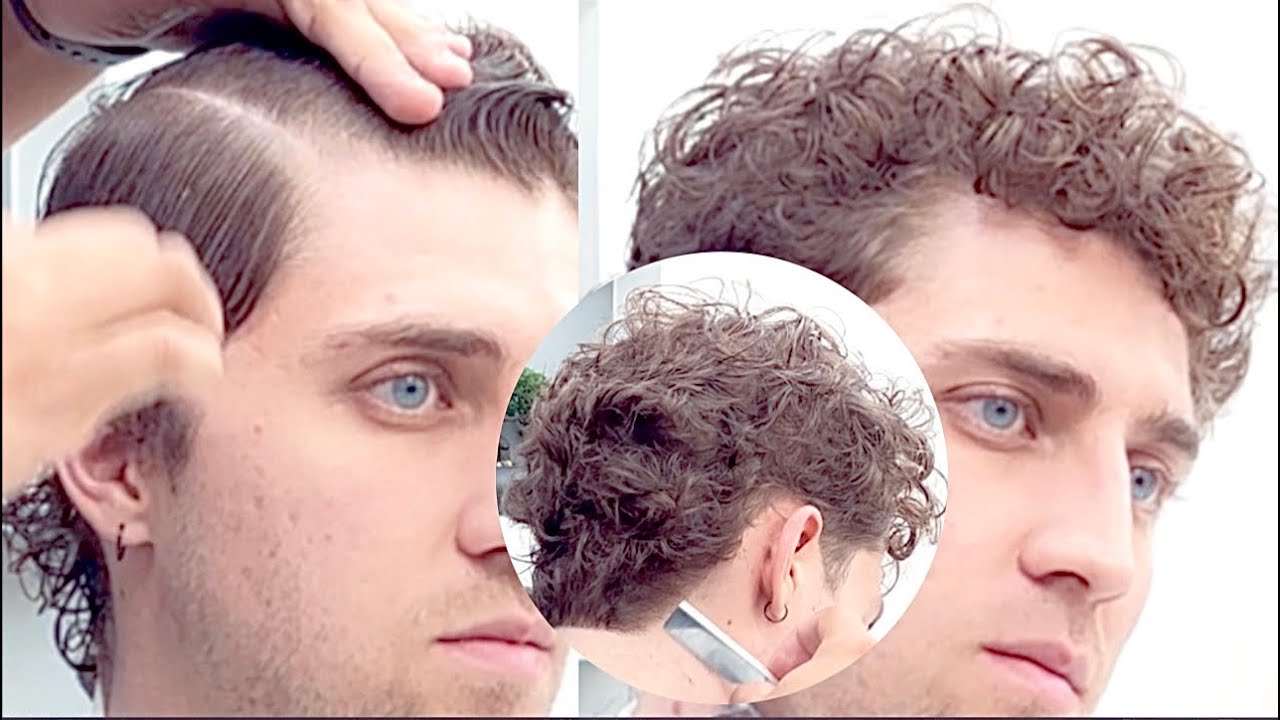 Cómo hacer corte de cabello de hombre moderno cabello rizado #tendencias  #tutorial #hairstyle