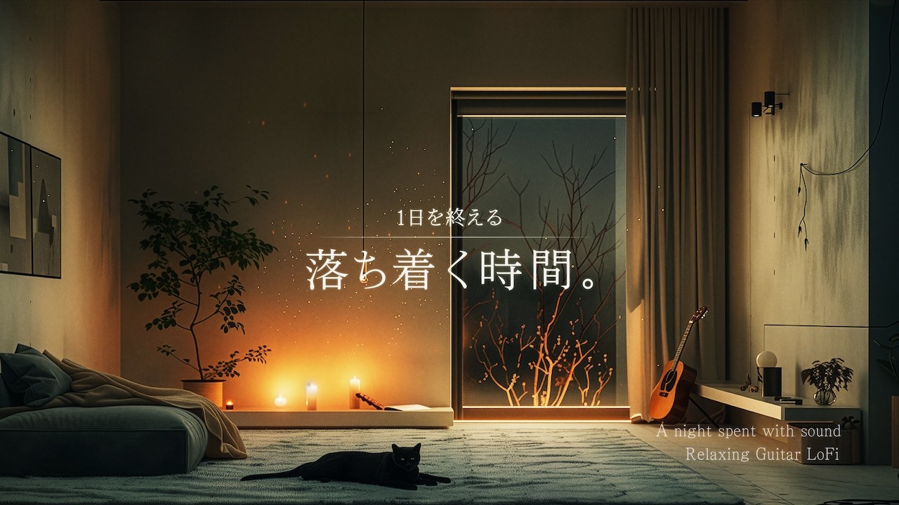 【夜の癒しBGM】1日を終える、落ち着く時間。｜読書・勉強・睡眠用｜Relaxing Guitar LoFi【60分】