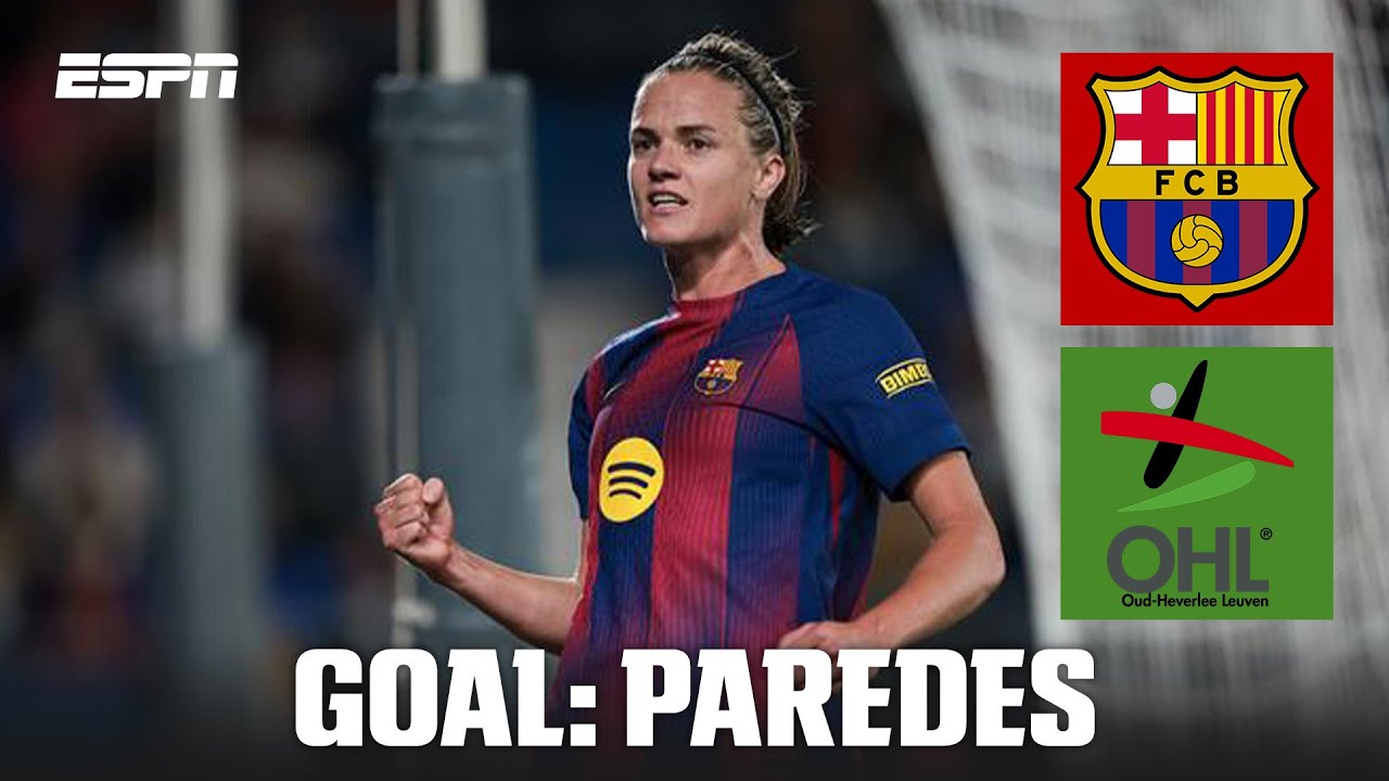 GOAL! 3-0: Irene Paredes&rsquo; header extends Barcelona&rsquo;s lead vs. Leuven | UEFA Women&rsquo;s Champions League