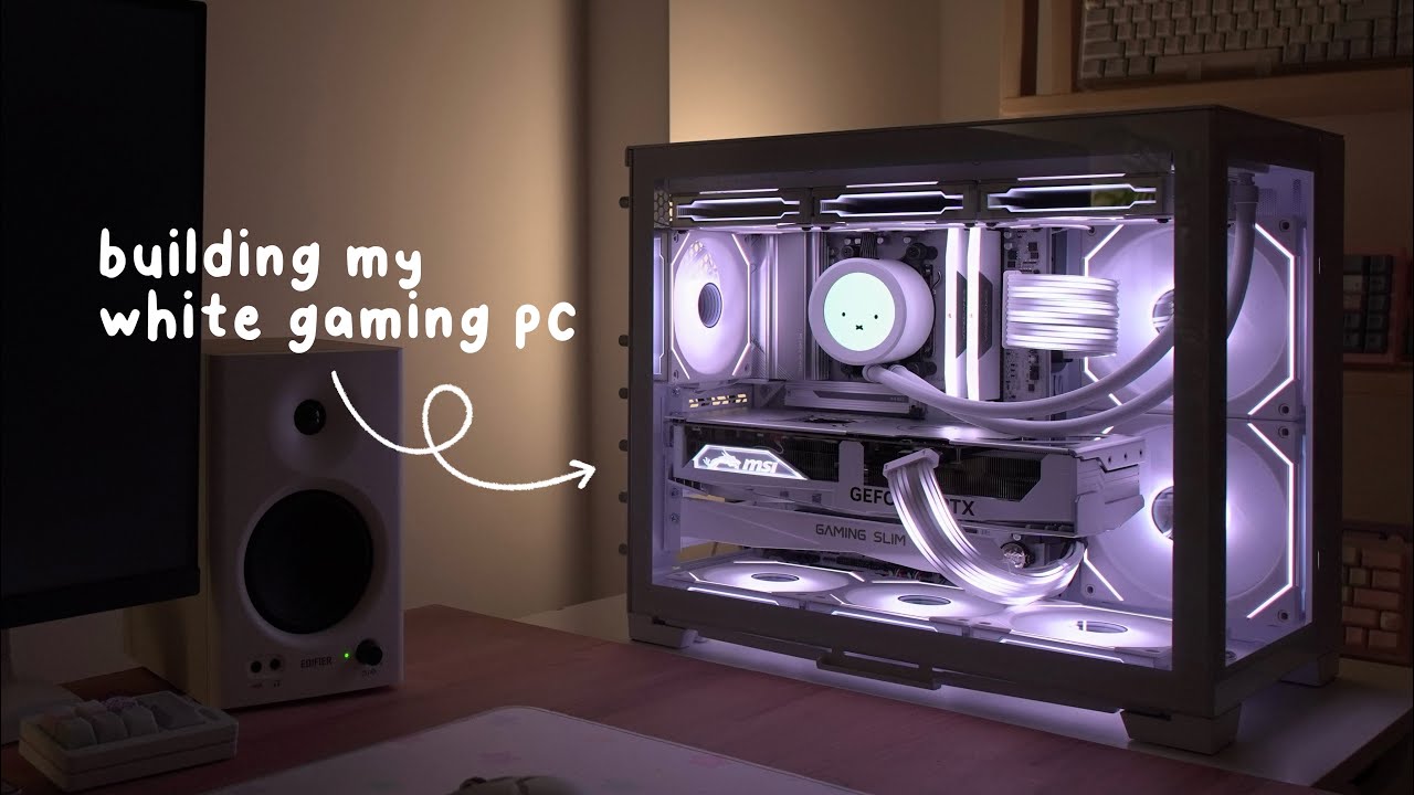 building an aesthetic gaming PC 🤍 lian li mini snow white | rgb showcase