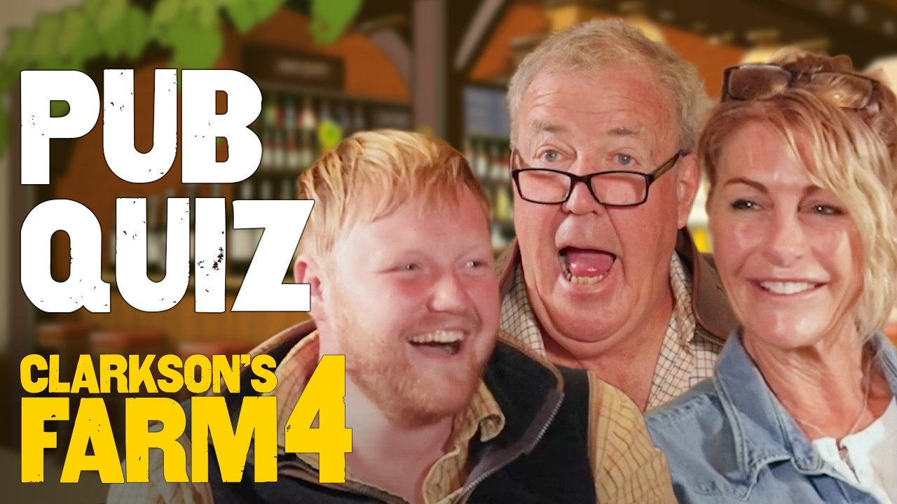 Jeremy Clarkson, Kaleb Cooper and Lisa Hogan Compete in a Clarkson's Farm Pub Quiz