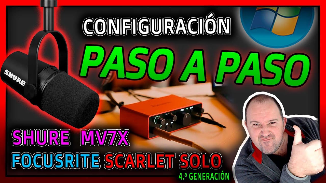 Focusrite Scarlett Solo 4 gen + Microfono SHURE MVX7X en Windows 11 ⭐ paso a paso 2025
