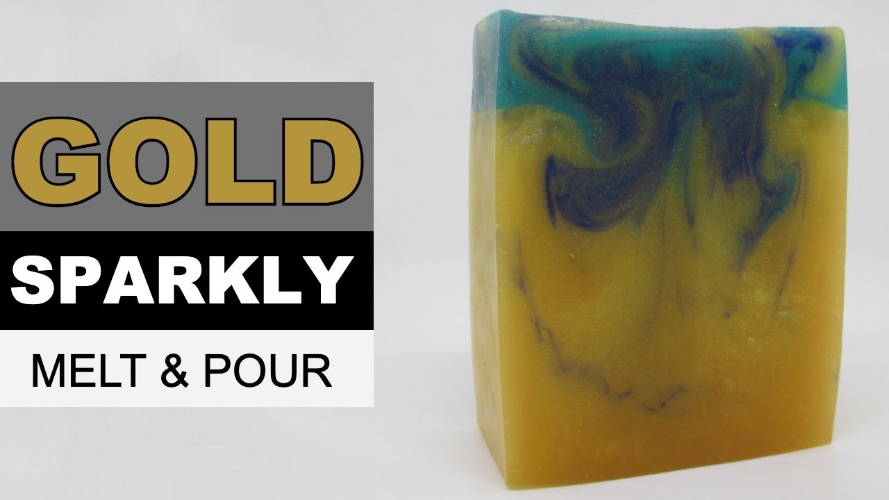 Gold Sparkly Melt and Pour Soap, Scented with Coconut Lime