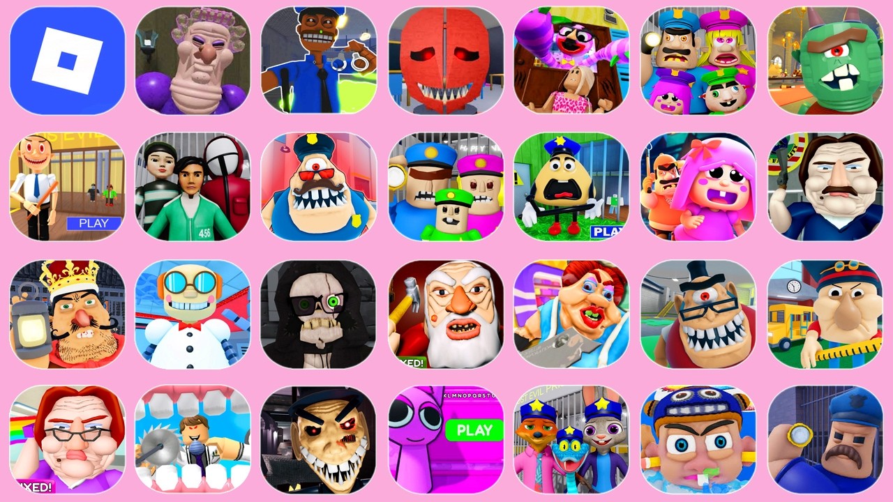 ROBLOX,GREAT SCHOOL BREAKOUT,BETTY'S NURSERY,BARRA'S GRANNY HOUSE,BARRY'S PRISON,EVIL GRANDPA...