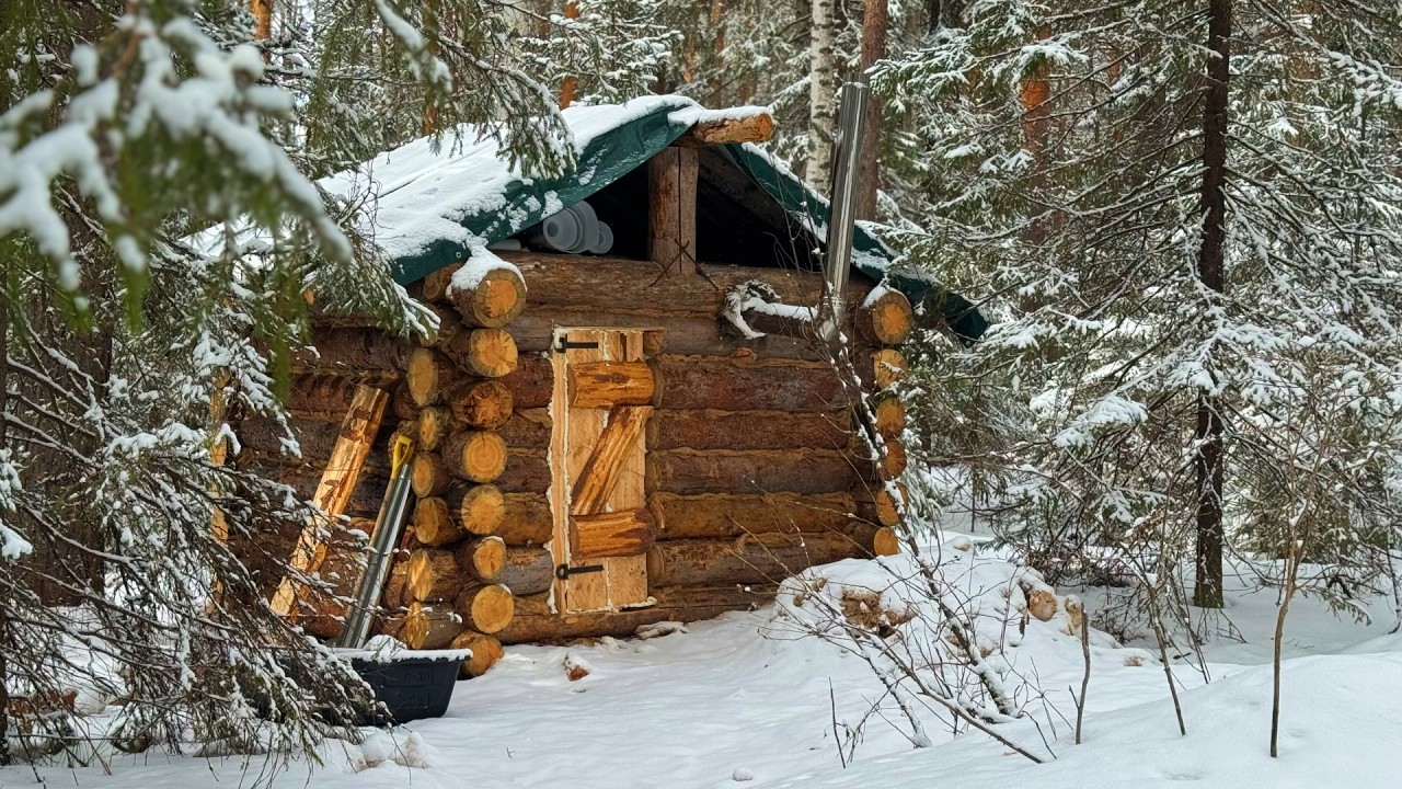 I BUILT THE HOTTEST LOG SAUNA IN THE FOREST. A DAY OF REST AWAY FROM PEOPLE