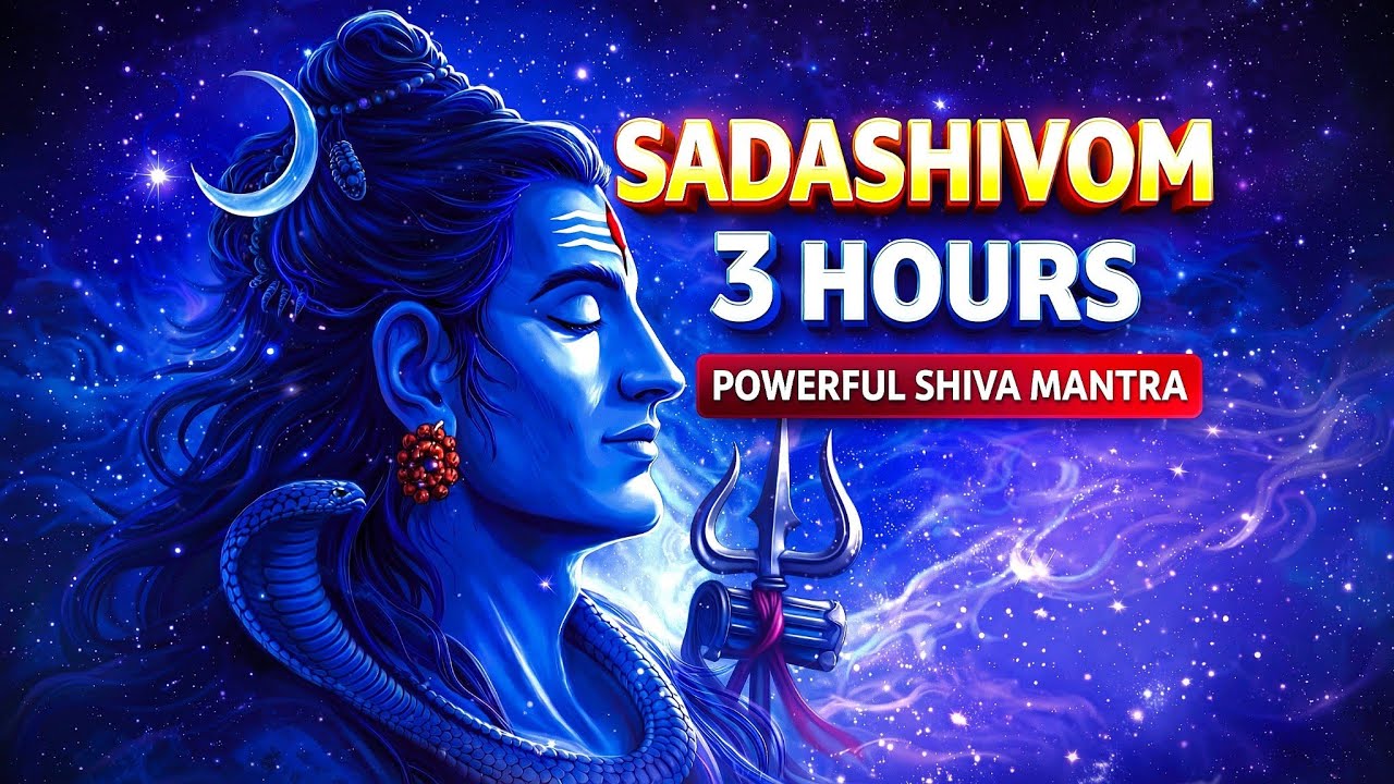Sadashivom Shiva Mantra | 3 Hours Continuous Chanting | Meditation • Calm • Energy
