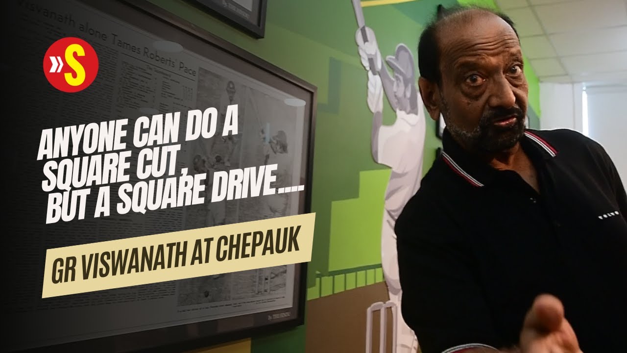 GR Viswanath checks out mural dedicated to him at Chepauk, gives square drive tutorial
