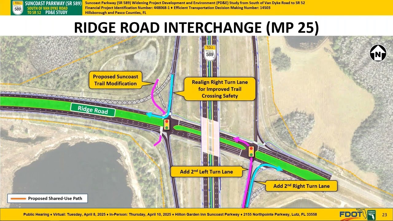 448068 1 Suncoast Parkway Widening PD&E Study from South of Van Dyke Road to SR 52