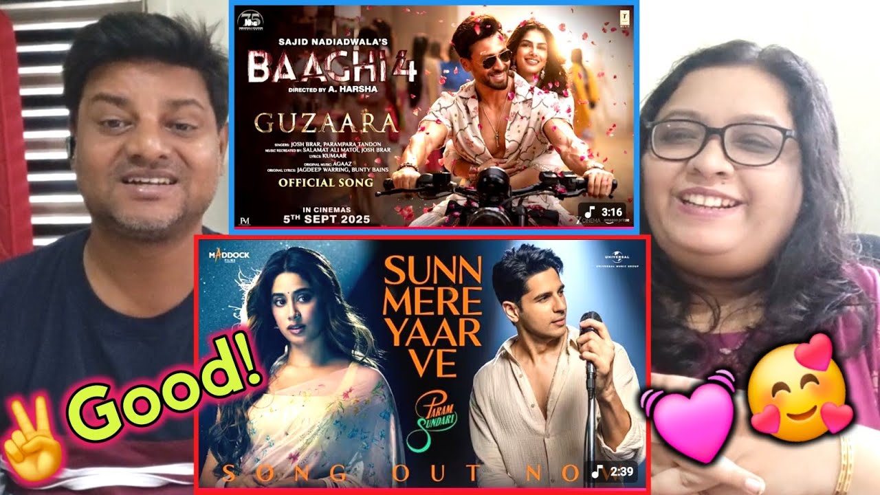Sunn Mere Yaar Ve Reaction |Param Sundari |Sidharth, Janhvi| Baaghi 4|Guzaara Song Reaction| Tiger S