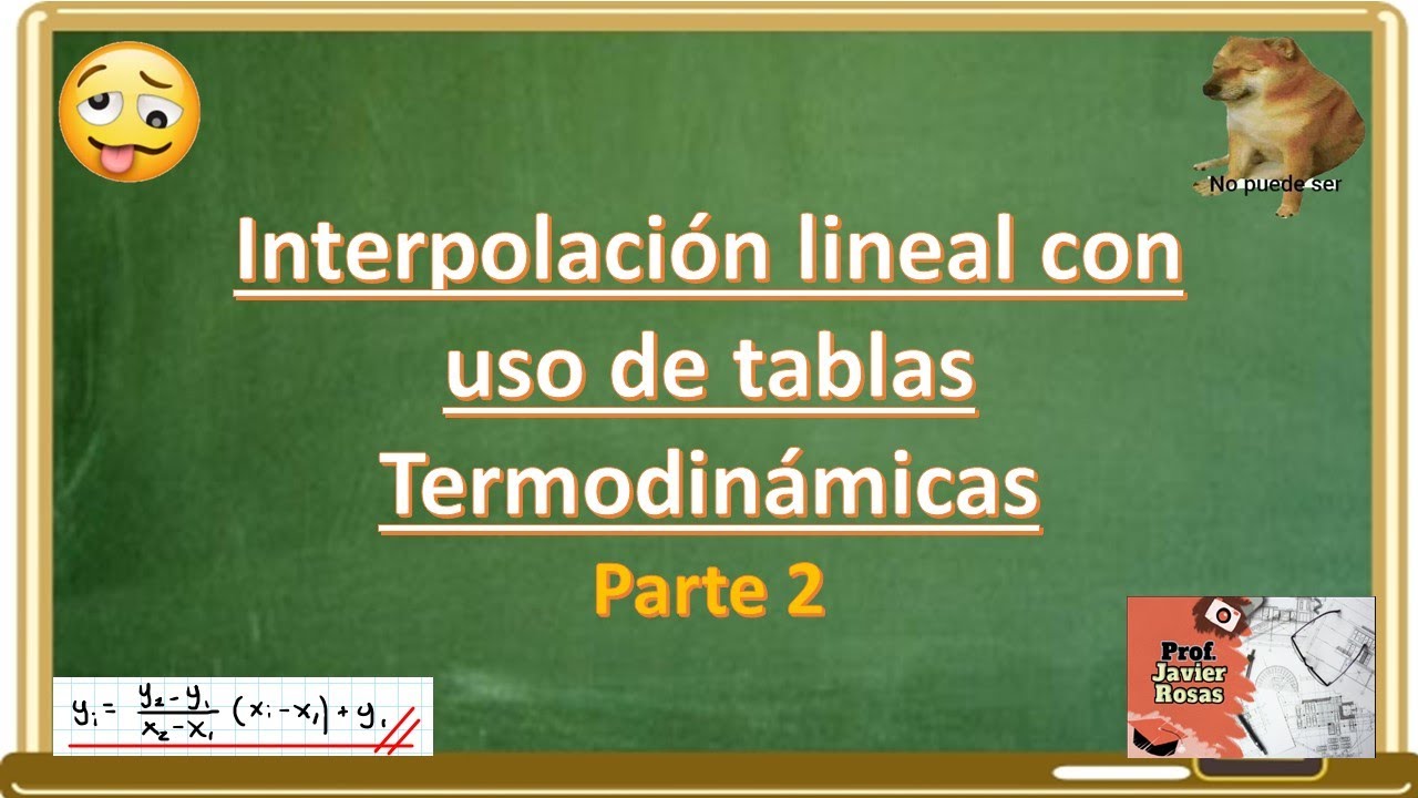 Interpolación lineal con uso de tablas termodinámicas parte 2 || Termodinámica