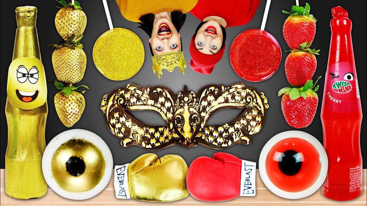 Gold Food VS Red Food Challenge 음식 챌린지 by Pico Pocky