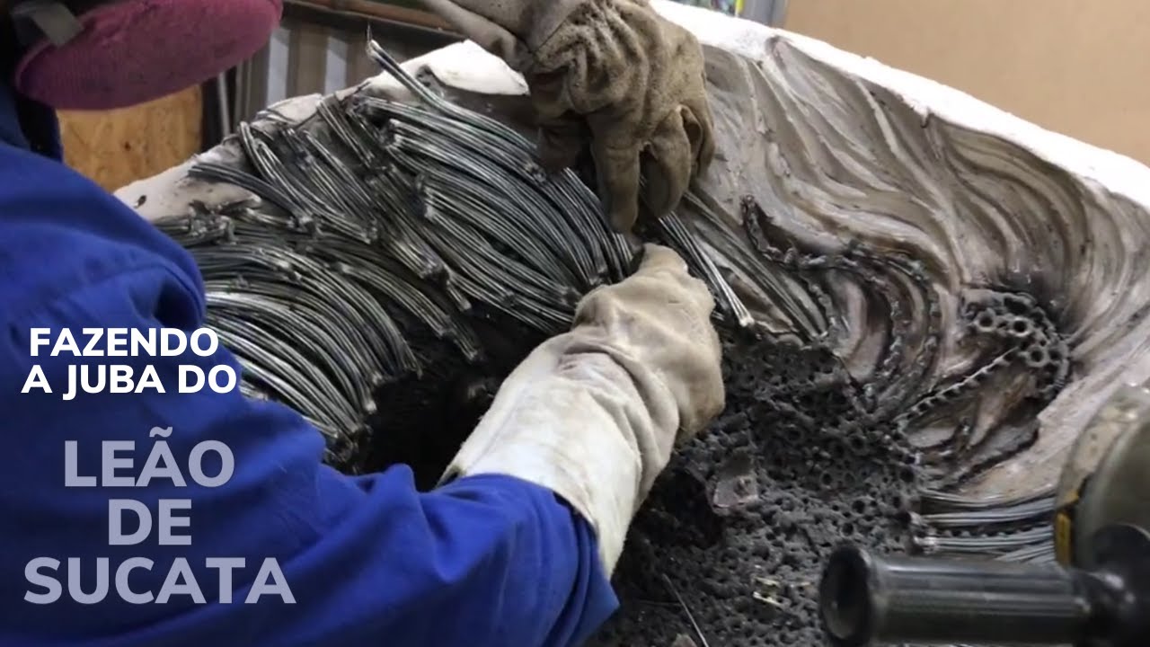 FIZ A JUBA DO MEU LEÃO COM SUCATAS DE CABOS DE AÇO - DIA A DIA NA OFICINA DIA 08